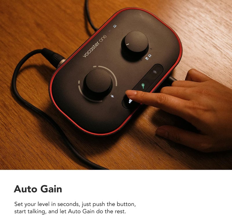 Focusrite Vocaster One — Podcasting Interface for Recording as a Solo Creator. Use Auto Gain, Enhance, and Mute for Easy Podcasting. Small, Lightweight, and Powered by Computer - Image 5